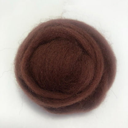 Needle Felting Wool Roving Red Coffee 66s Merino Wool Roving For Felting Needle Felting Supplies