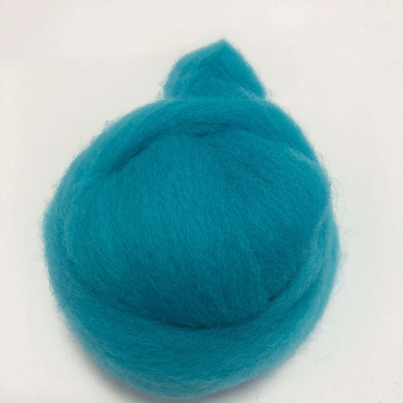 Needle Felting Wool Roving Peacock Blue 66s Merino Wool Roving For Felting Needle Felting Supplies