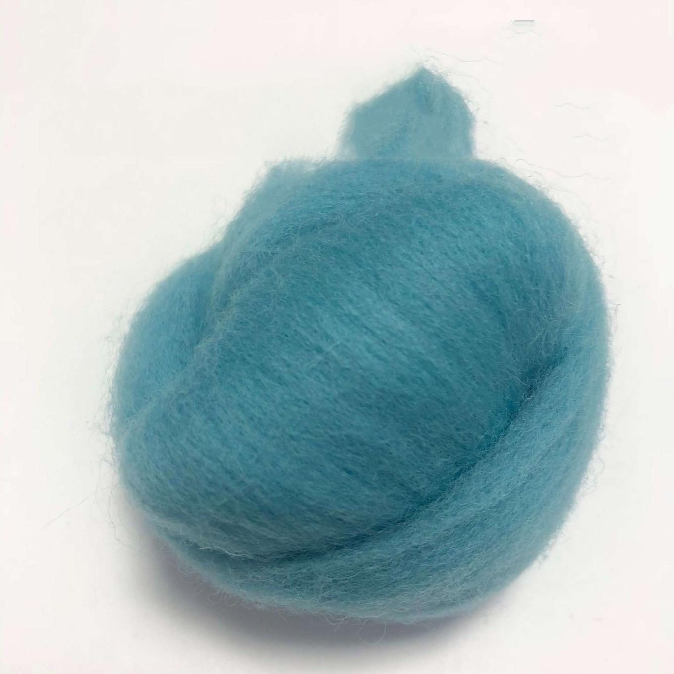 Needle Felting Wool Roving Sky Blue 66s Merino Wool Roving For Felting Needle Felting Supplies