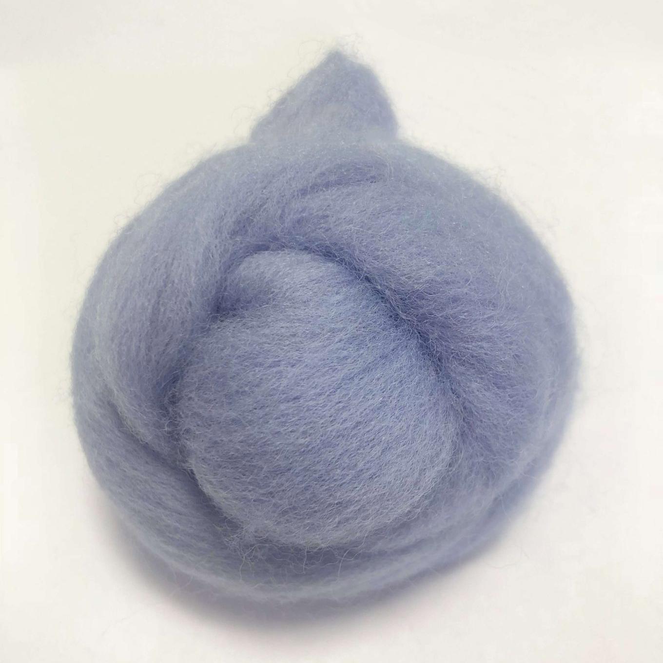 Needle Felting Wool Roving Light Blue Purple 66s Merino Wool Roving For Felting Needle Felting Supplies