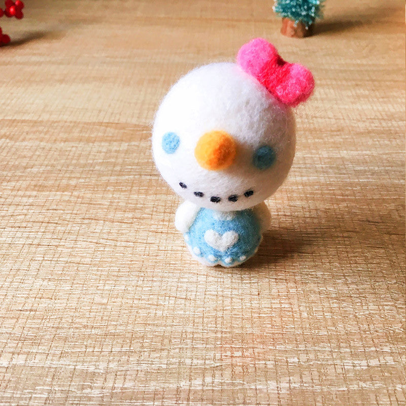 Handmade Needle felted Snowman felting kit project Christmas cute for beginners starters