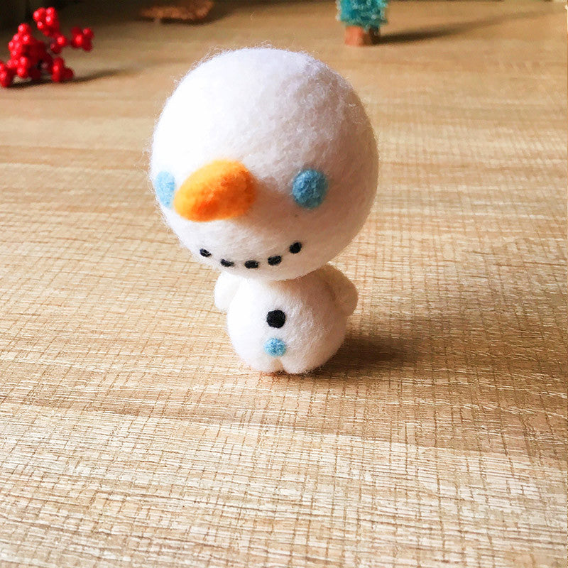 Handmade Needle felted Snowman felting kit project Christmas cute for beginners starters