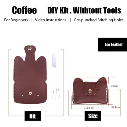 DIY Red Leather Card Holder Kits DIY Leather Dogs Card Wallet Kit DIY Leather Projects DIY Leather Kit