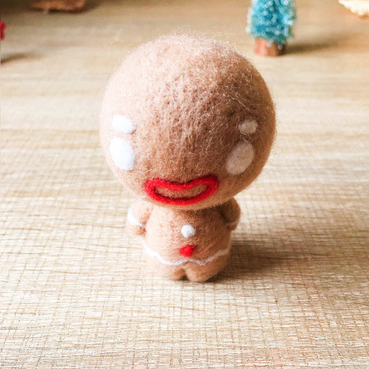 Handmade Needle felted gingerbread man felting kit project Christmas cute for beginners starters