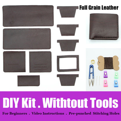 DIY Leather Wallet Kits DIY Leather Project DIY Blue Leather Billfold DIY Leather Womens Wallet Kit