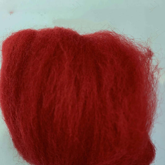 Needle Felting Wool Roving Christmas Red 66s Merino Wool Roving For Felting Needle Felting Supplies