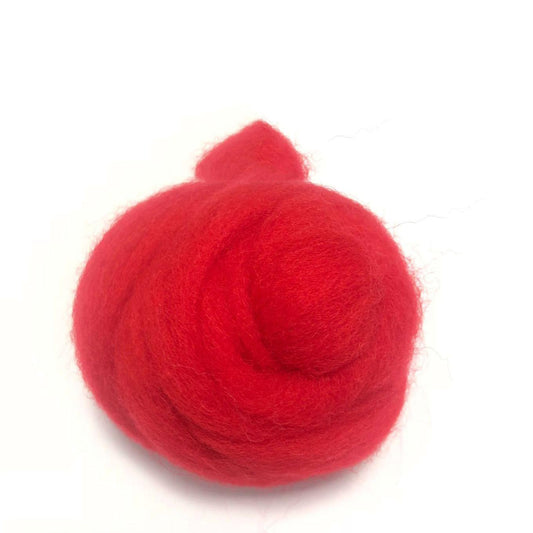 Needle Felting Wool Roving Red 66s Merino Wool Roving For Felting Needle Felting Supplies