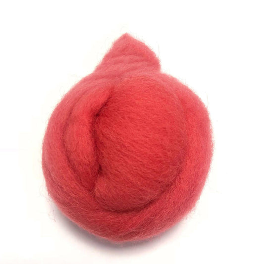 Needle Felting Wool Roving Melon Red 66s Merino Wool Roving For Felting Needle Felting Supplies