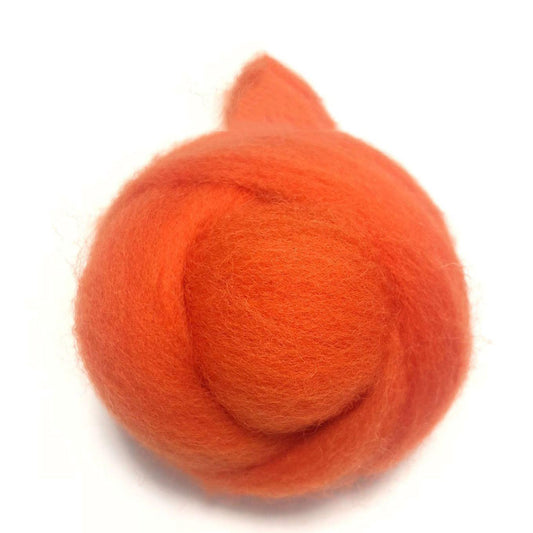 Needle Felting Wool Roving Bright Orange 66s Merino Wool Roving For Felting Needle Felting Supplies