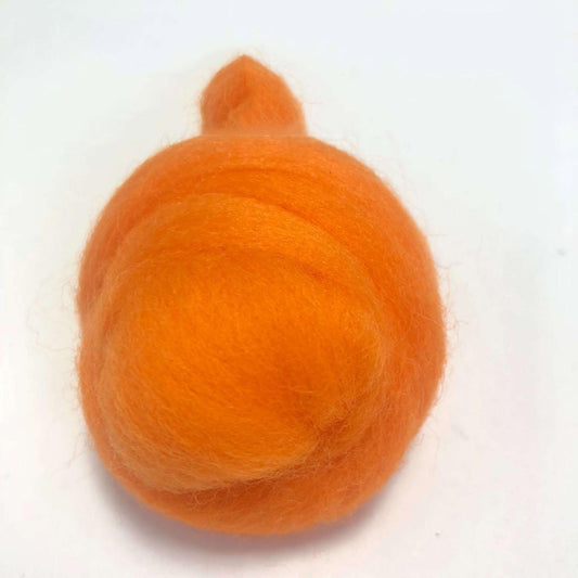 Needle Felting Wool Roving Fresh Orange 66s Merino Wool Roving For Felting Needle Felting Supplies