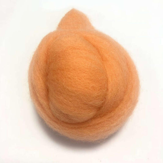 Needle Felting Wool Roving Light Orange 66s Merino Wool Roving For Felting Needle Felting Supplies