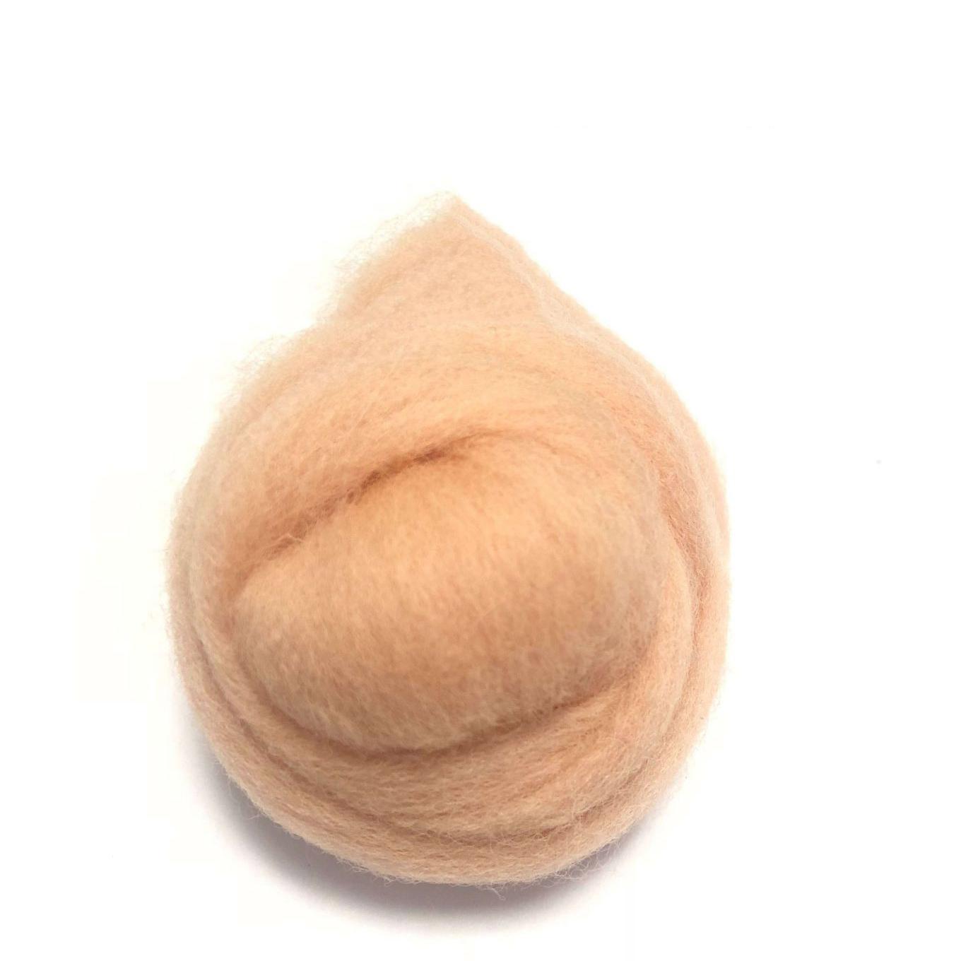 Needle Felting Wool Roving Rice Apricot Yellow 66s Merino Wool Roving For Felting Needle Felting Supplies