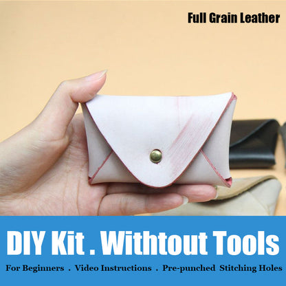 Minimalism Leather Card Holder Kit DIY Leather Coin Wallet Kit DIY Leather Projects DIY Leather Kit