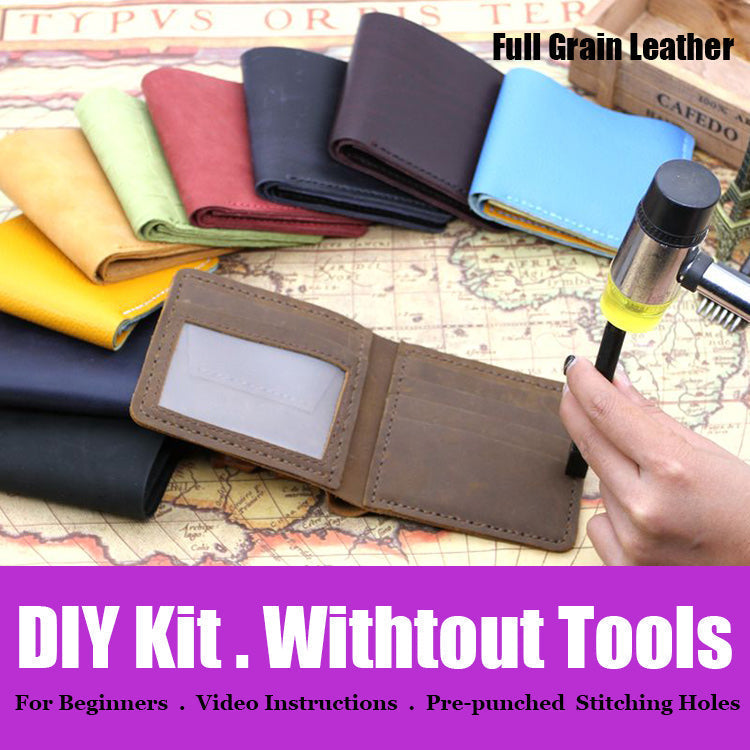 DIY Leather Wallet Kits DIY Leather Project DIY Blue Leather Billfold DIY Leather Womens Wallet Kit