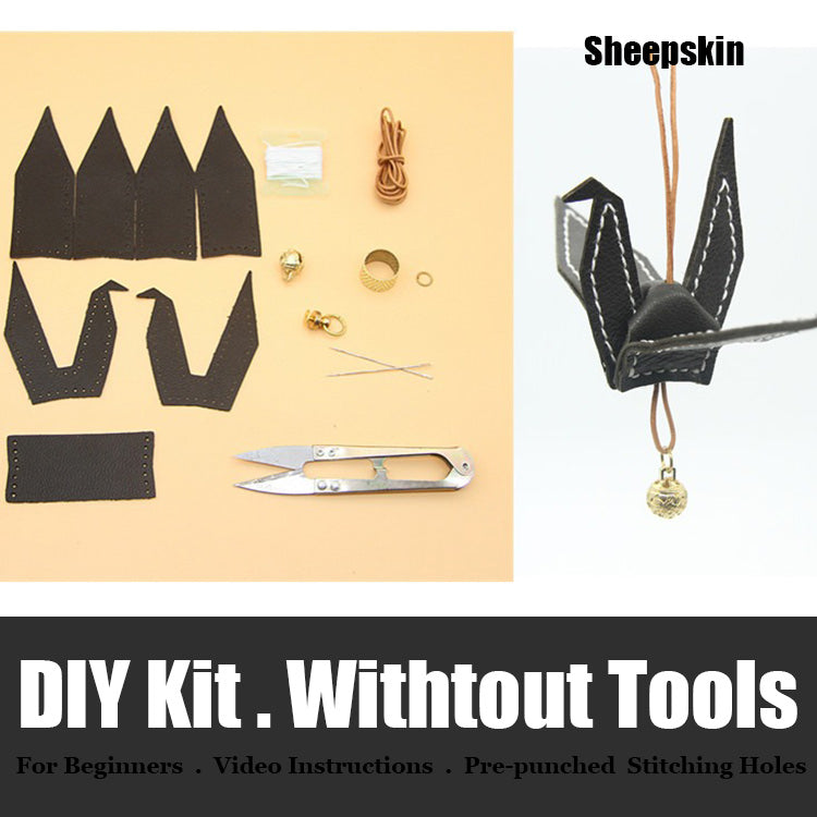 Cute DIY Leather Paper Crane Kit DIY Sheepskin Project DIY Leather Paper Crane Charm Kit