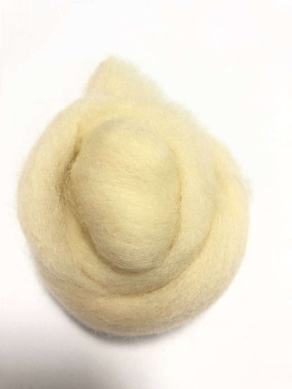 Needle Felting Wool Roving Ivory White 66s Merino Wool Roving For Felting Needle Felting Supplies