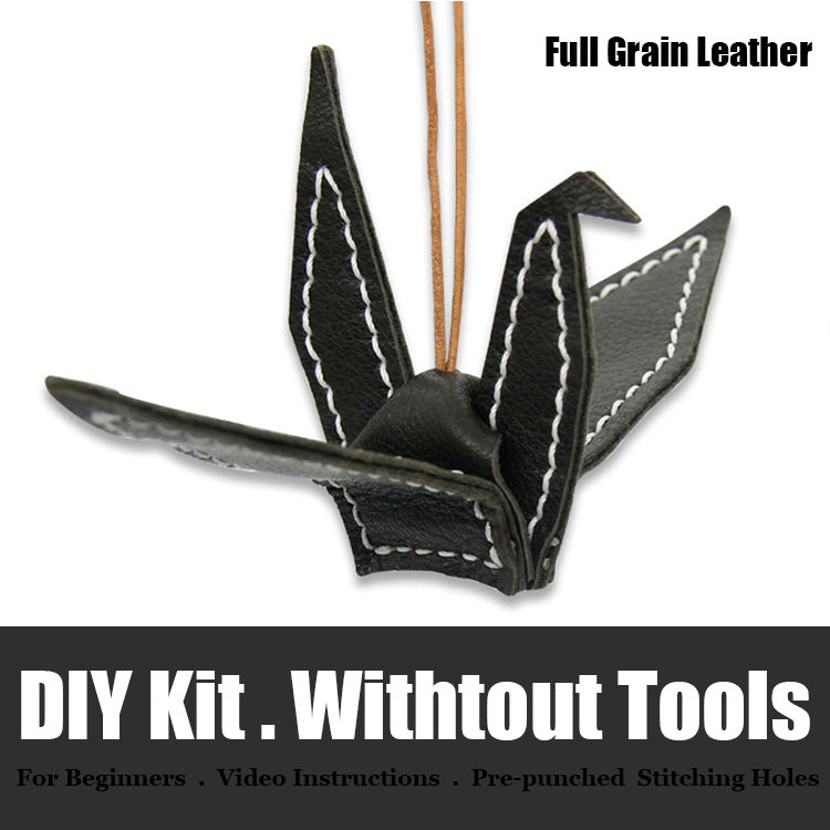 Cute DIY Leather Paper Crane Kit DIY Sheepskin Project DIY Leather Paper Crane Charm Kit