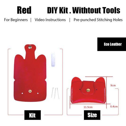 DIY Red Leather Card Holder Kits DIY Leather Dogs Card Wallet Kit DIY Leather Projects DIY Leather Kit