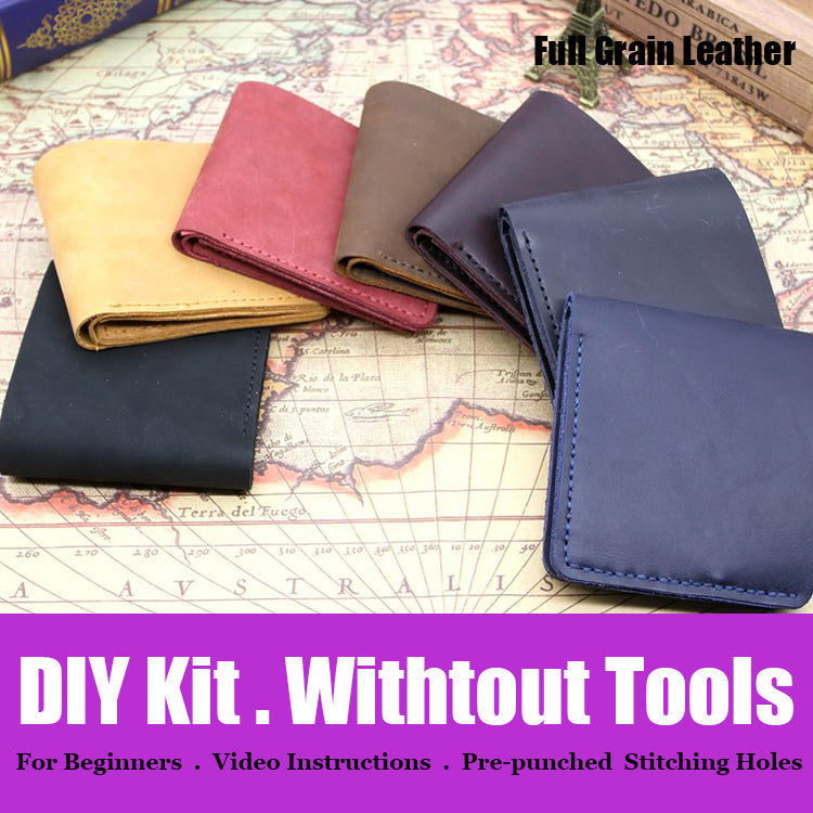 DIY Leather Wallet Kits DIY Leather Project DIY Blue Leather Billfold DIY Leather Womens Wallet Kit