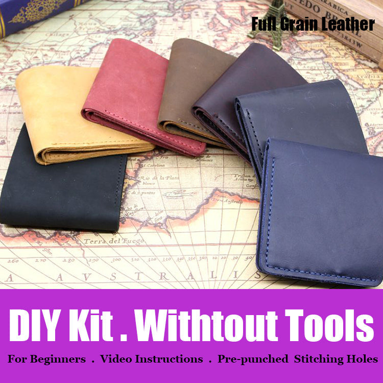 DIY Leather Wallet Kits DIY Leather Project DIY Yellow Leather Billfold DIY Leather Womens Wallet Kit