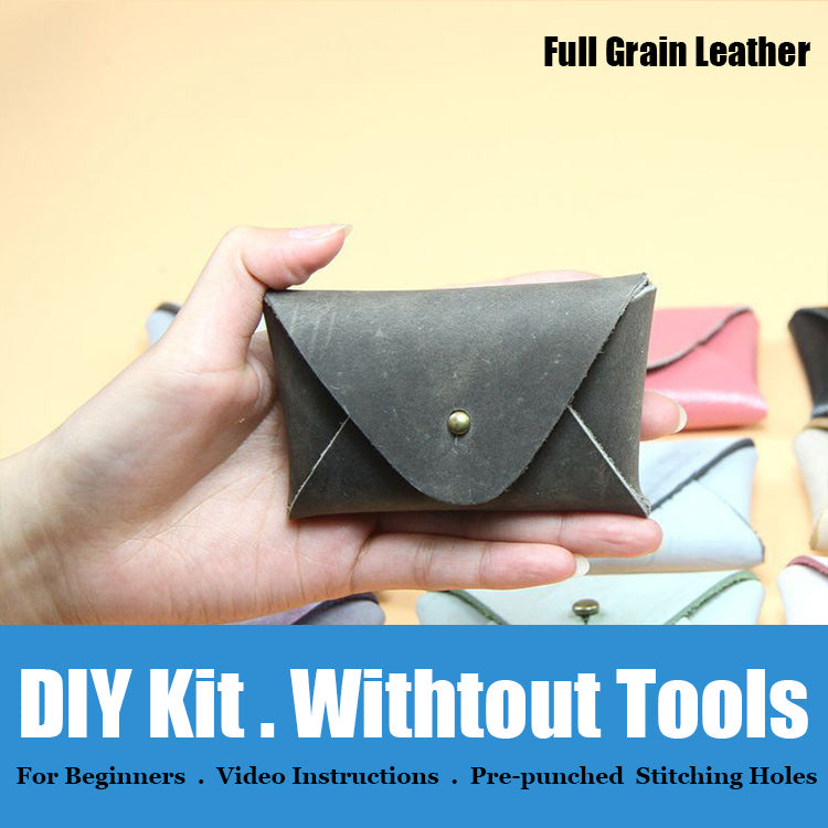 Minimalism Leather Card Holder Kit DIY Leather Coin Wallet Kit DIY Leather Projects DIY Leather Kit