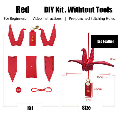 Cute DIY Leather Paper Crane Kit DIY Red Project DIY Leather Paper Crane Charm Kit