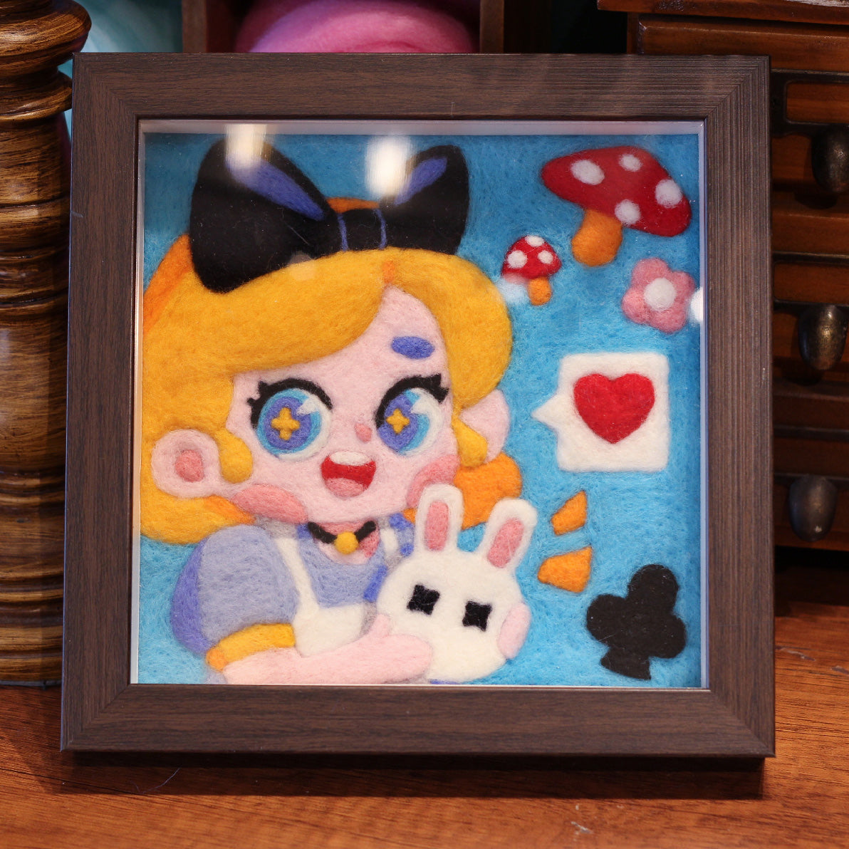 Alice in Wonderland Needle felted Painting Kit Needle felting Projects Needle felting For Beginners