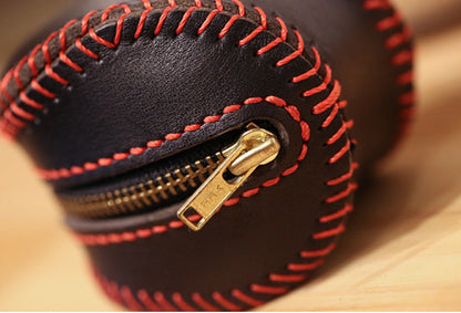 Leather Pattern Leather Coin Wallet Pattern BaseBall Coin Pouch Leather Craft Patterns Leather Templates