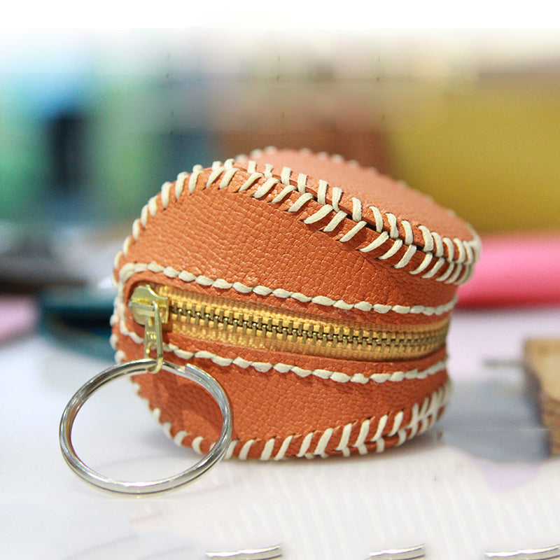 Leather Pattern Leather Coin Wallet Pattern BaseBall Coin Pouch Leather Craft Patterns Leather Templates