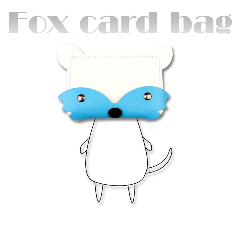 Blue&white Leather Card Holder Kit DIY Leather Fox Coin Wallets Kit DIY Eco Leather Project DIY Leather Kit