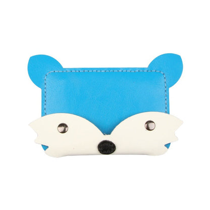 Blue&white Leather Card Holder Kit DIY Leather Fox Coin Wallets Kit DIY Eco Leather Project DIY Leather Kit