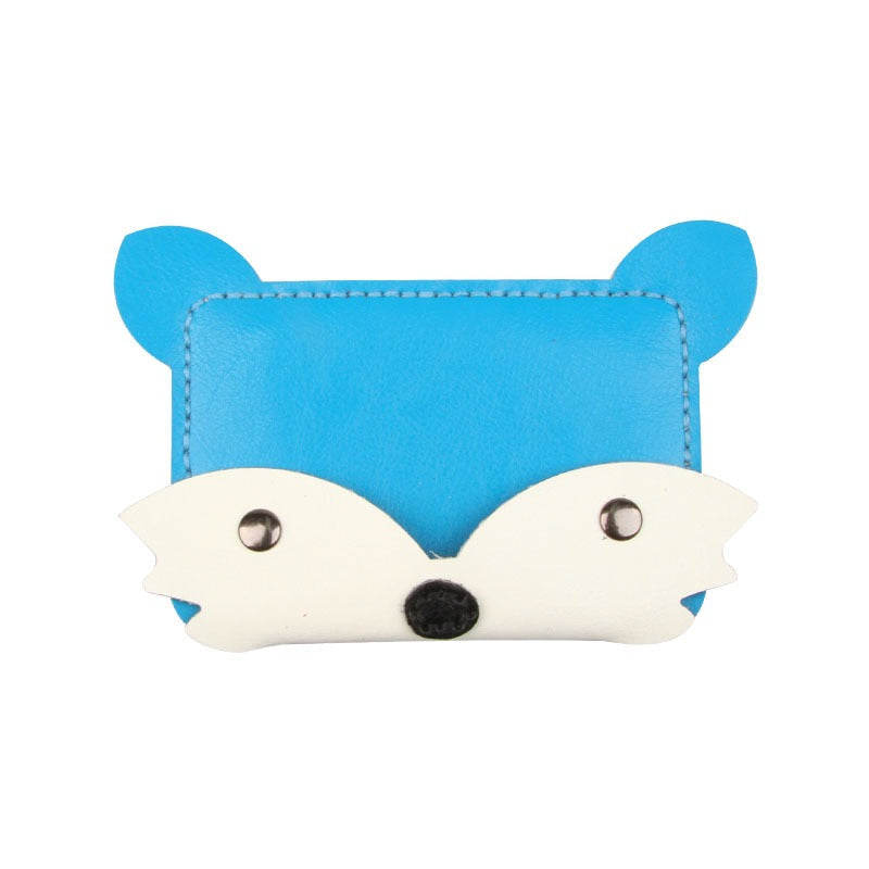 White&Blue Leather Card Holder Kit DIY Leather Fox Coin Wallets Kit DIY Eco Leather Project DIY Leather Kit