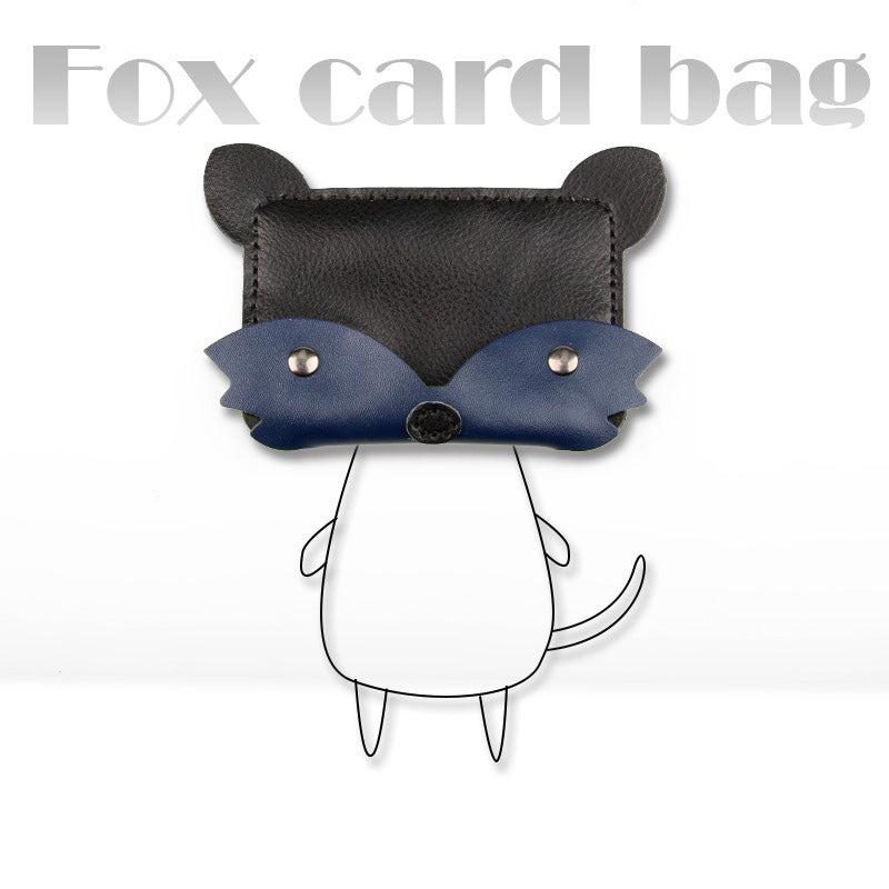 Blue&white Leather Card Holder Kit DIY Leather Fox Coin Wallets Kit DIY Eco Leather Project DIY Leather Kit