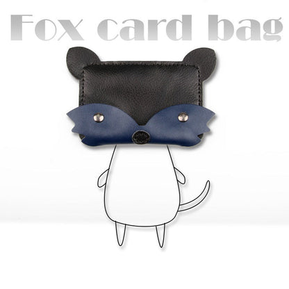 White&Blue Leather Card Holder Kit DIY Leather Fox Coin Wallets Kit DIY Eco Leather Project DIY Leather Kit