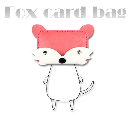 White&Blue Leather Card Holder Kit DIY Leather Fox Coin Wallets Kit DIY Eco Leather Project DIY Leather Kit