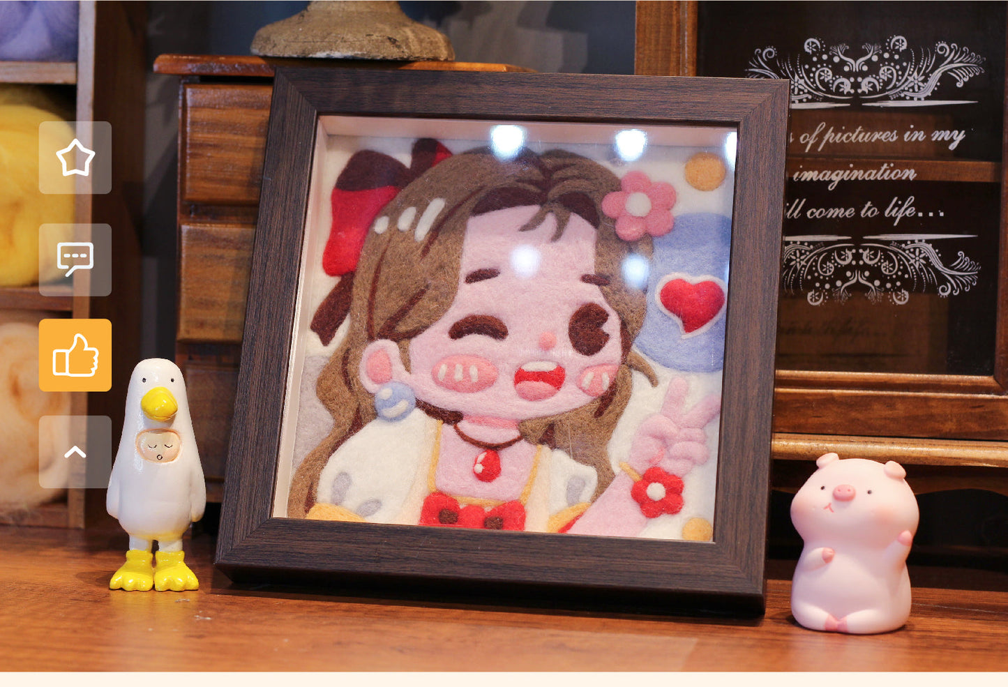 Cute Aerith Needle felted Painting Kit Needle felting Project Needle felting For Beginners