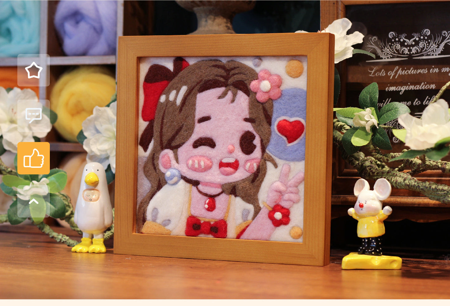 Cute Aerith Needle felted Painting Kit Needle felting Project Needle felting For Beginners