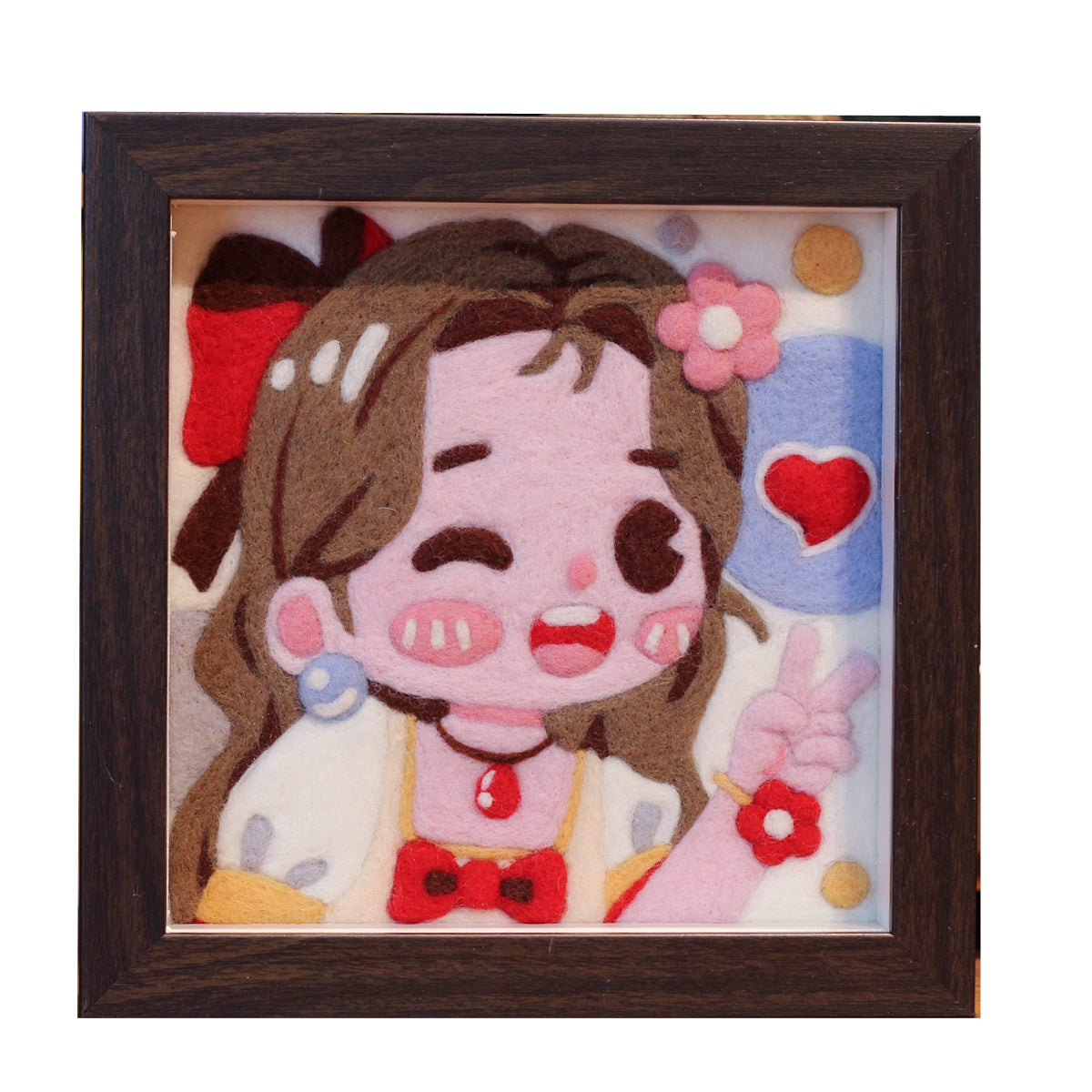 Cute Aerith Needle felted Painting Kit Needle felting Project Needle felting For Beginners