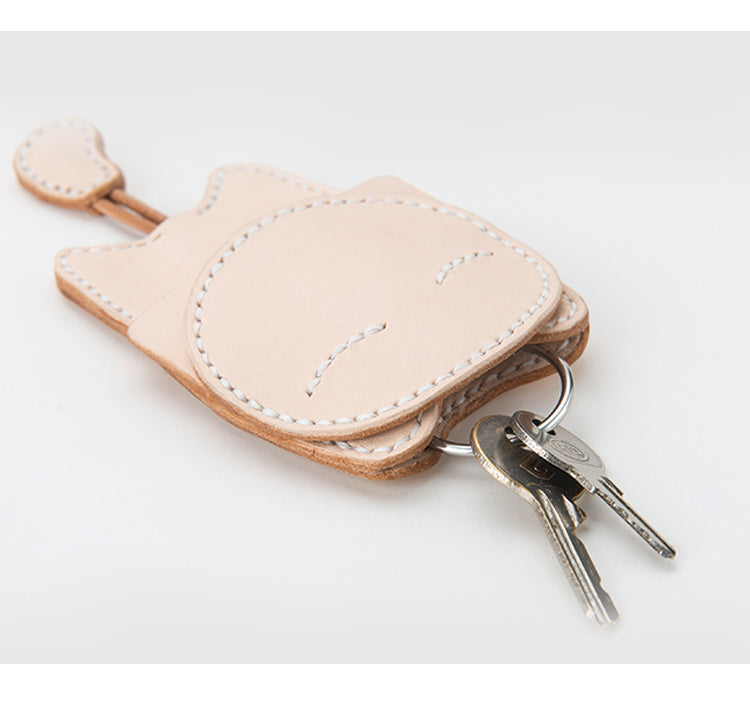 Leather Pattern Leather Keychain Pattern Cute Cat Keyring Leather Craft Pattern Leather Templates