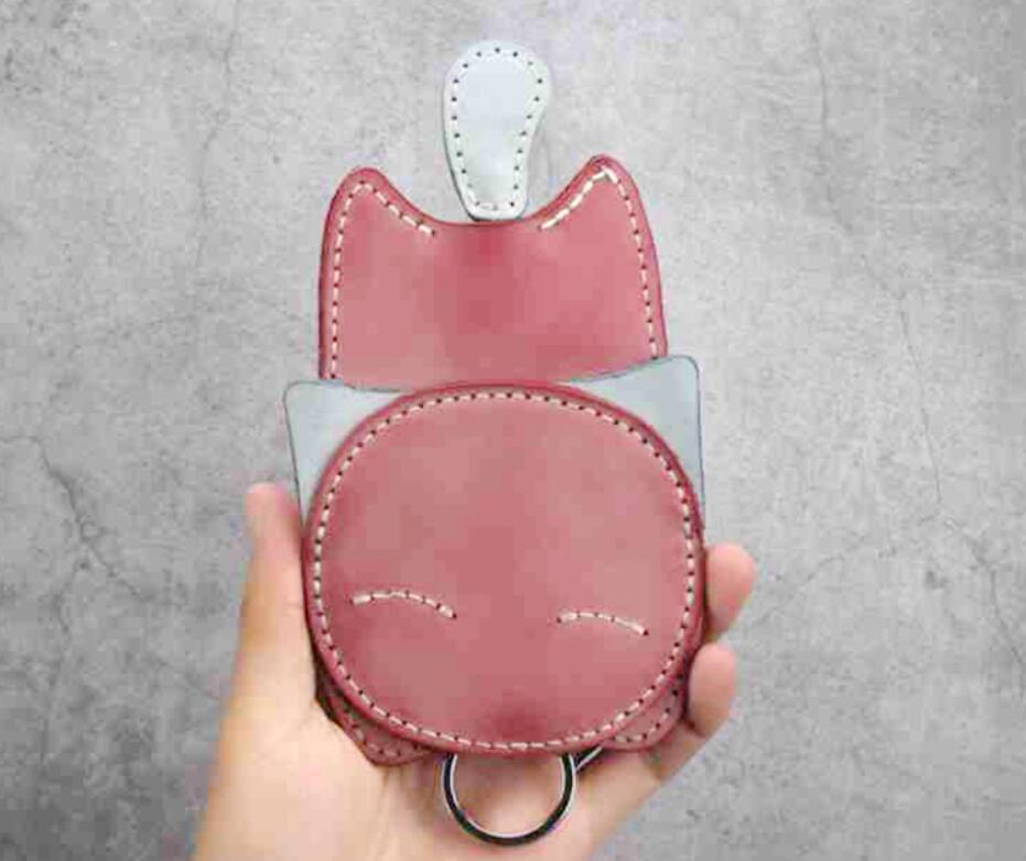 Leather Pattern Leather Keychain Pattern Cute Cat Keyring Leather Craft Pattern Leather Templates