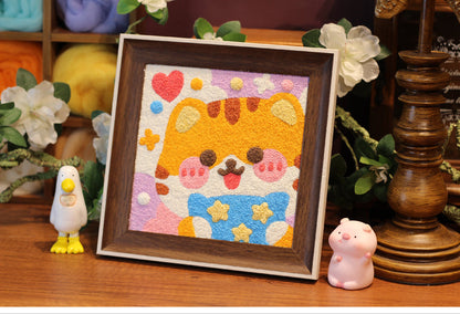 Cute Cat Needle felted Painting Kit Needle felting Project Needle felting For Beginners