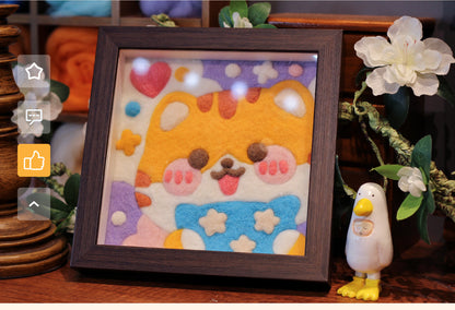 Cute Cat Needle felted Painting Kit Needle felting Project Needle felting For Beginners