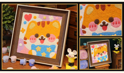 Cute Cat Needle felted Painting Kit Needle felting Project Needle felting For Beginners