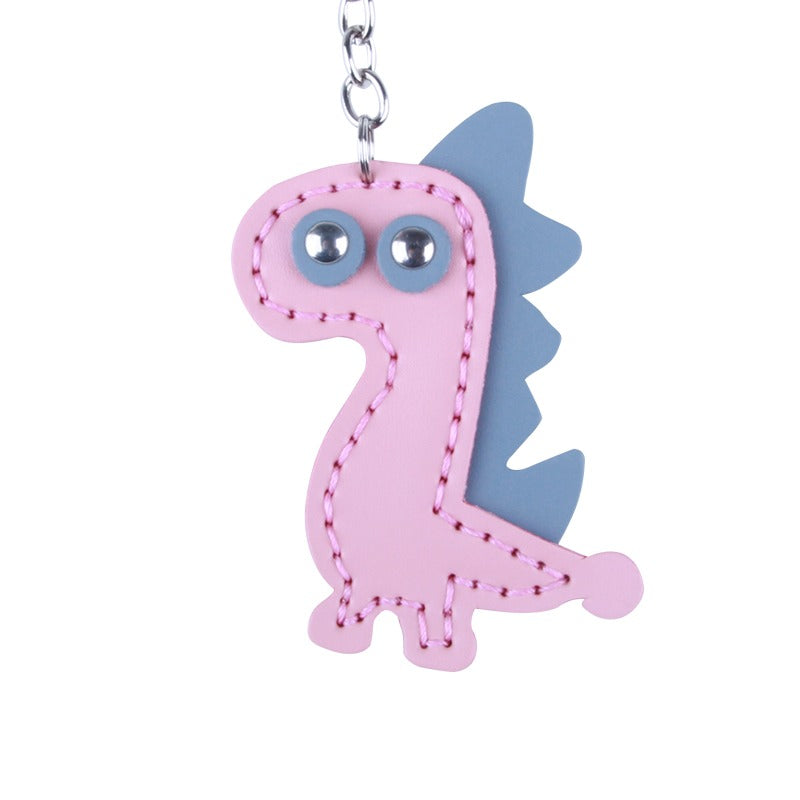 Cute DIY Leather Dinosaur Key Charm Kit DIY Pink Leather Project DIY Dinosaur Leather Womens Bag Charm DIY Kit