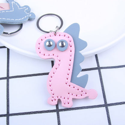 Cute DIY Leather Dinosaur Key Charm Kit DIY Blue Leather Project DIY Dinosaur Leather Womens Bag Charm DIY Kit