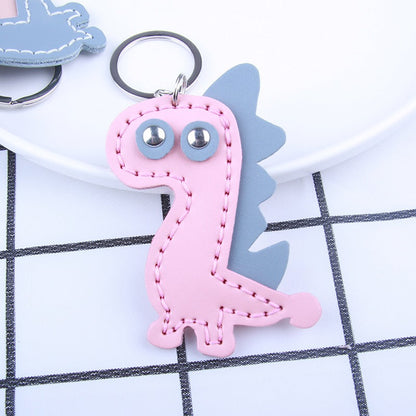 Cute DIY Leather Dinosaur Key Charm Kit DIY Blue Leather Project DIY Dinosaur Leather Womens Bag Charm DIY Kit