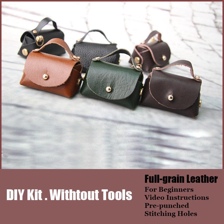 DIY Blue Leather Pouch Kits DIY Leather Projects DIY Leather Mini HandBag Kit DIY Leather Coin Pouch Kit