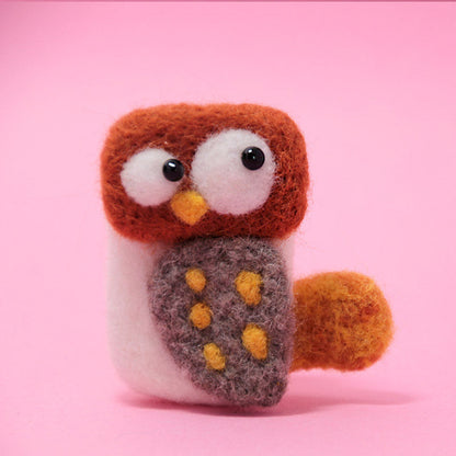 Needle Felted Felting project Animals Owl Cute Brooch Jewelry