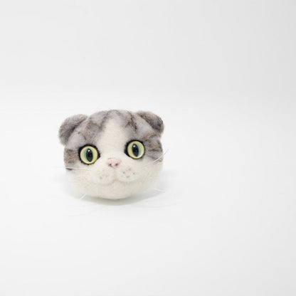 Needle Felted Felting project Animals Cat Kitten Cute Brooch