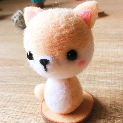 Handmade Needle felted dog felting kit project Animals Akita cute for beginners starters